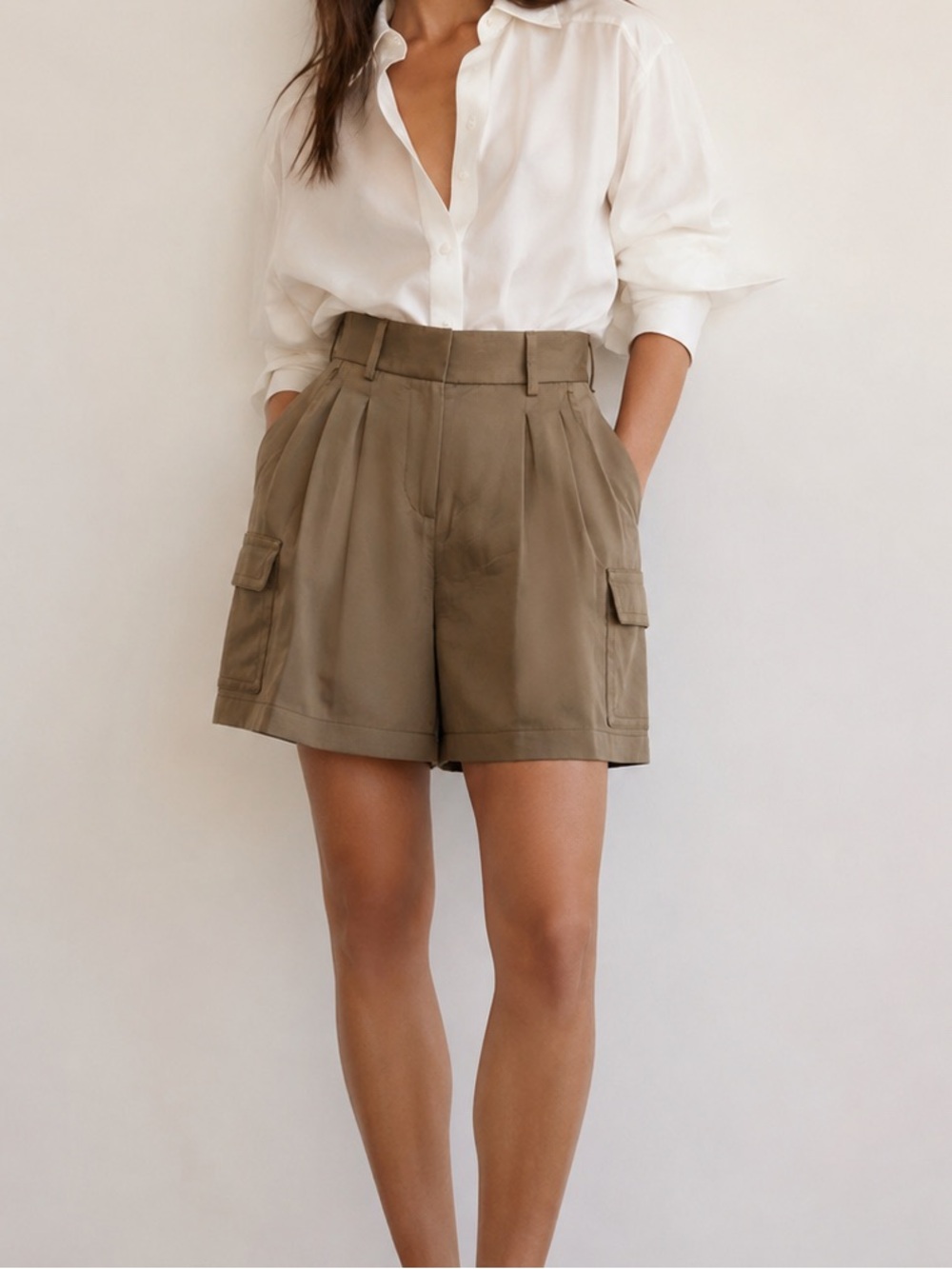 Max Mara Silk Cargo Shorts